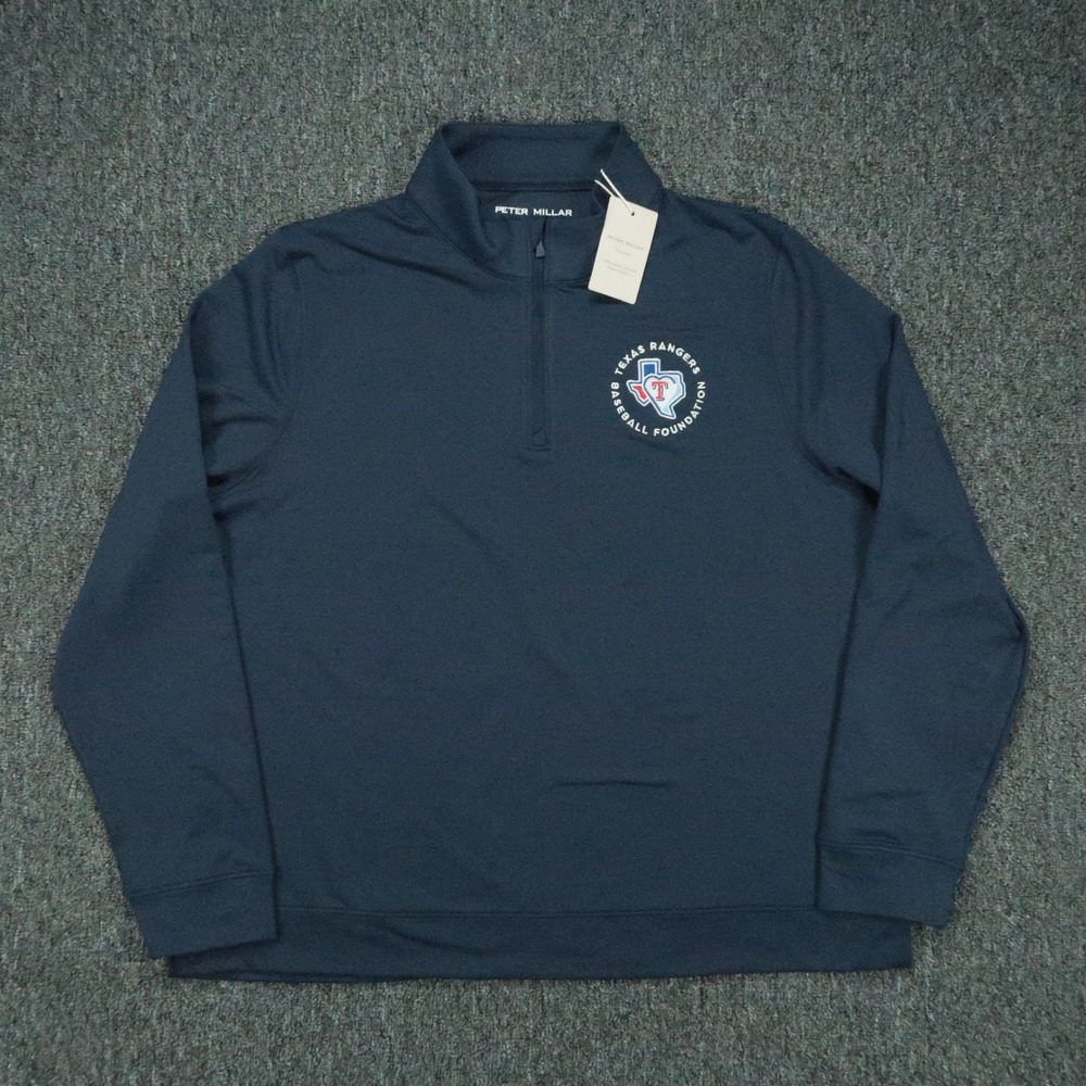 Texas Rangers Pullover Womens XL Blue Peter Millar Essential Perth Quarter Zip